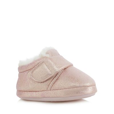 Girls' glittered pink slippers